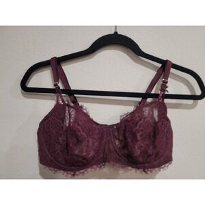 Victoria's Secret Dream Angels Push-up without Padding Bra 38C Burgundy Lace